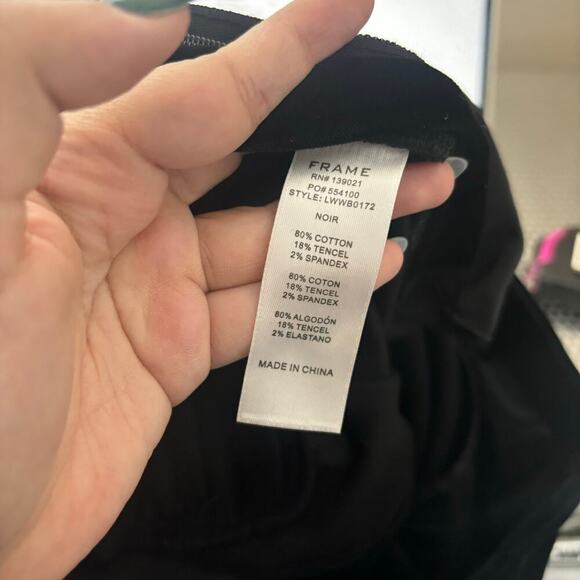 Frame Velvet Slit Pant Noir Size 14 - Picture 7 of 7